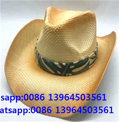 Gason Western Ribbon Cowboy Paille Fisher Man Sun Hat