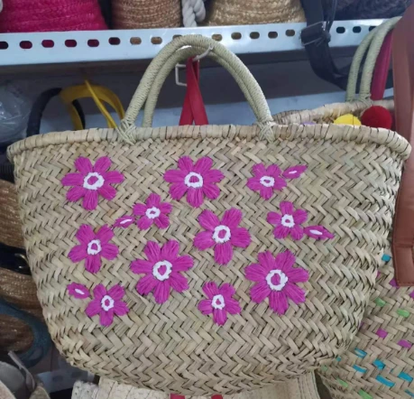 Sak pay natirèl ak embrodyery flè