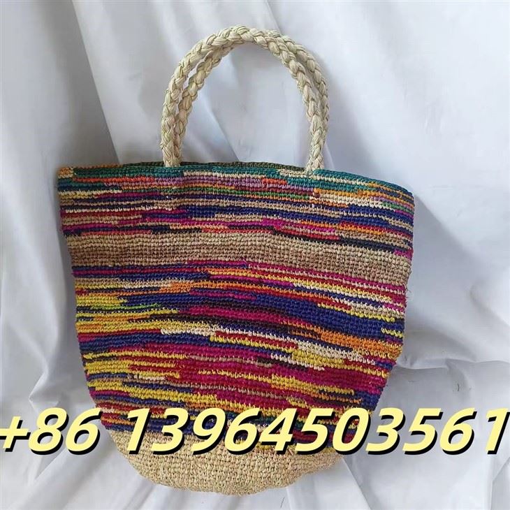 Handmade milti-koulè bokit rafya