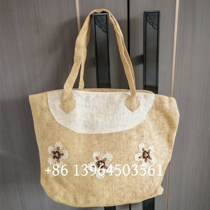 Colorful Handmade Nature Straw Shopping Bags