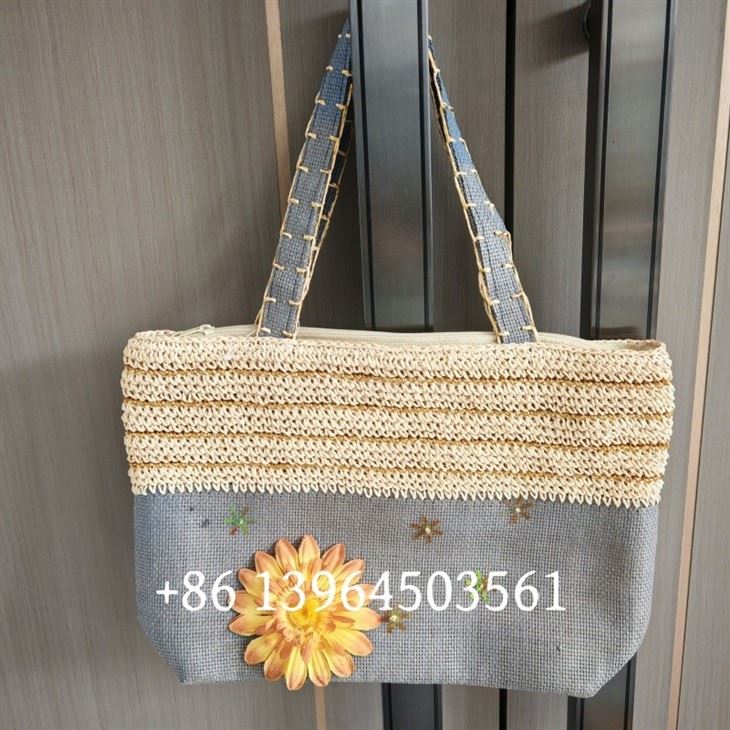 Colorful Handmade Nature Straw Shopping Bags