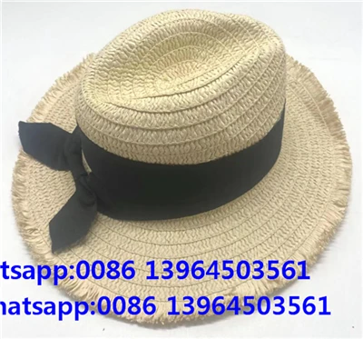 Nwa Bowknot Tassel Fedora Solèy Paille Chapo