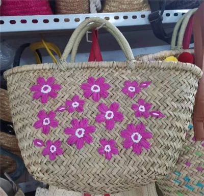 Sak pay natirèl ak embrodyery flè