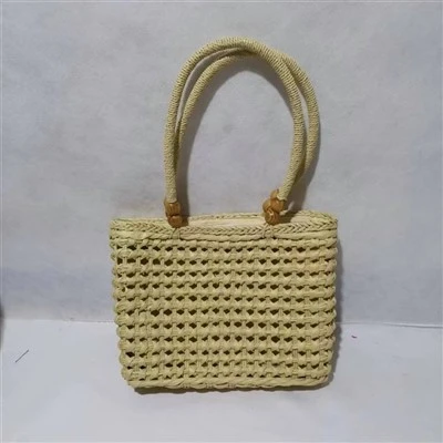 Handmade Hollow Paille Beige fanm sak